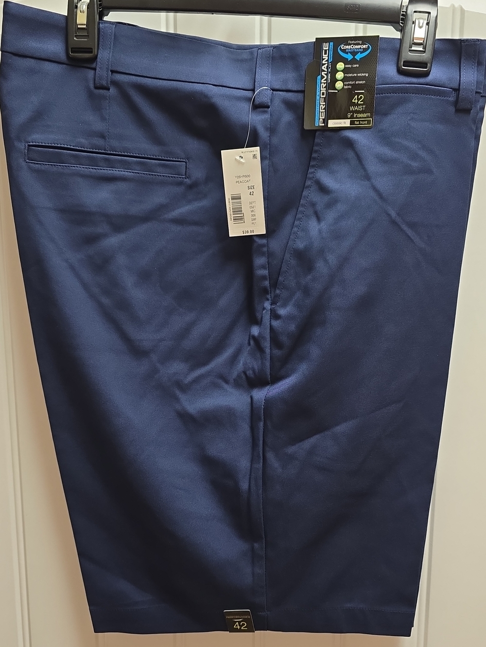 NWT Mens Roundtree & Yorke Performance Shorts  Navy 42